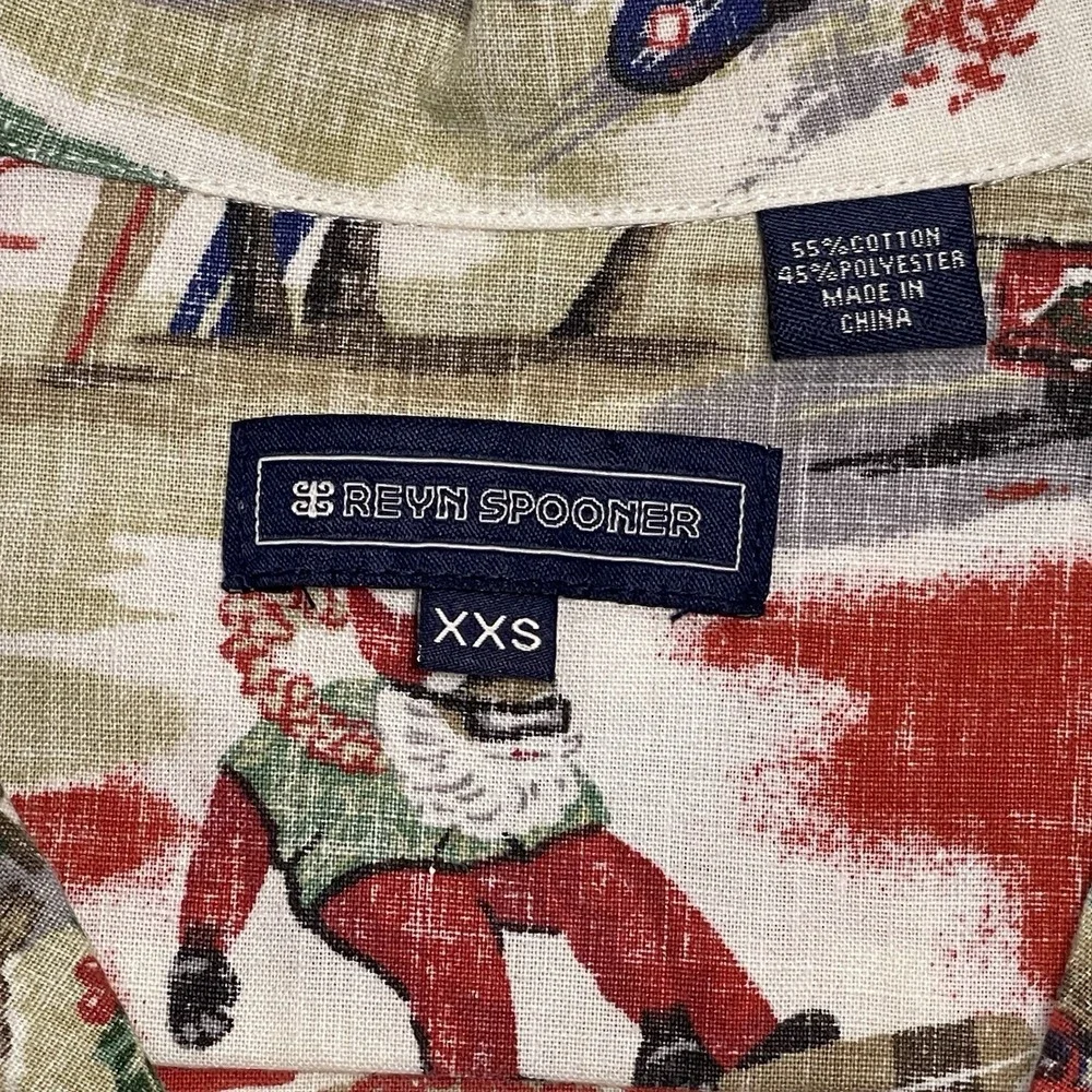 Reyn Spooner Women's XXS Red Mele Kalikimaka Hawaiian Santa Ski Christmas 2019